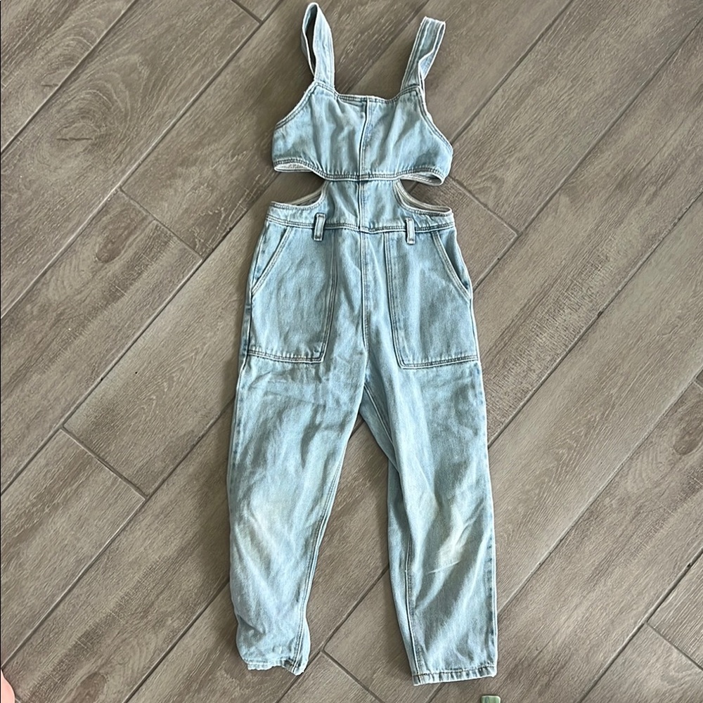 Zara Blue Denim Overalls Casual Collection